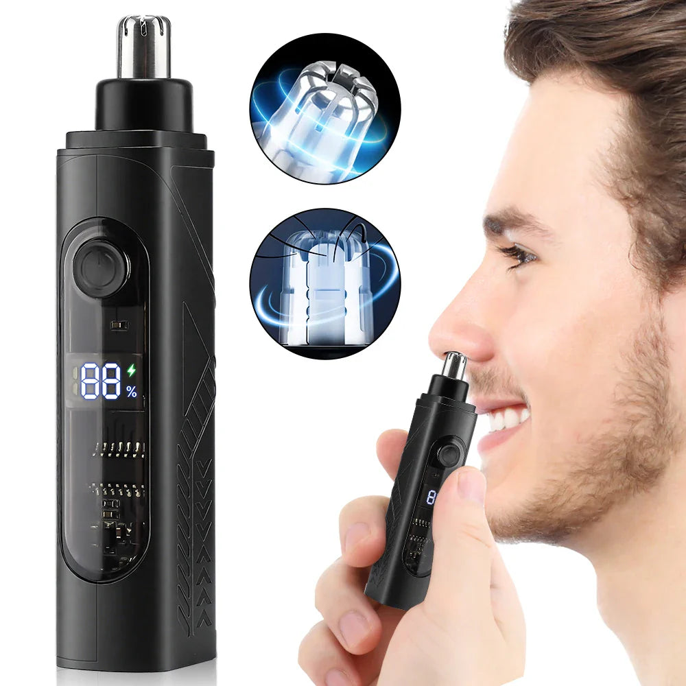 Electric Nose Hair Trimmer USB Rechargeable Ear & Nose Hair Remover for Men
