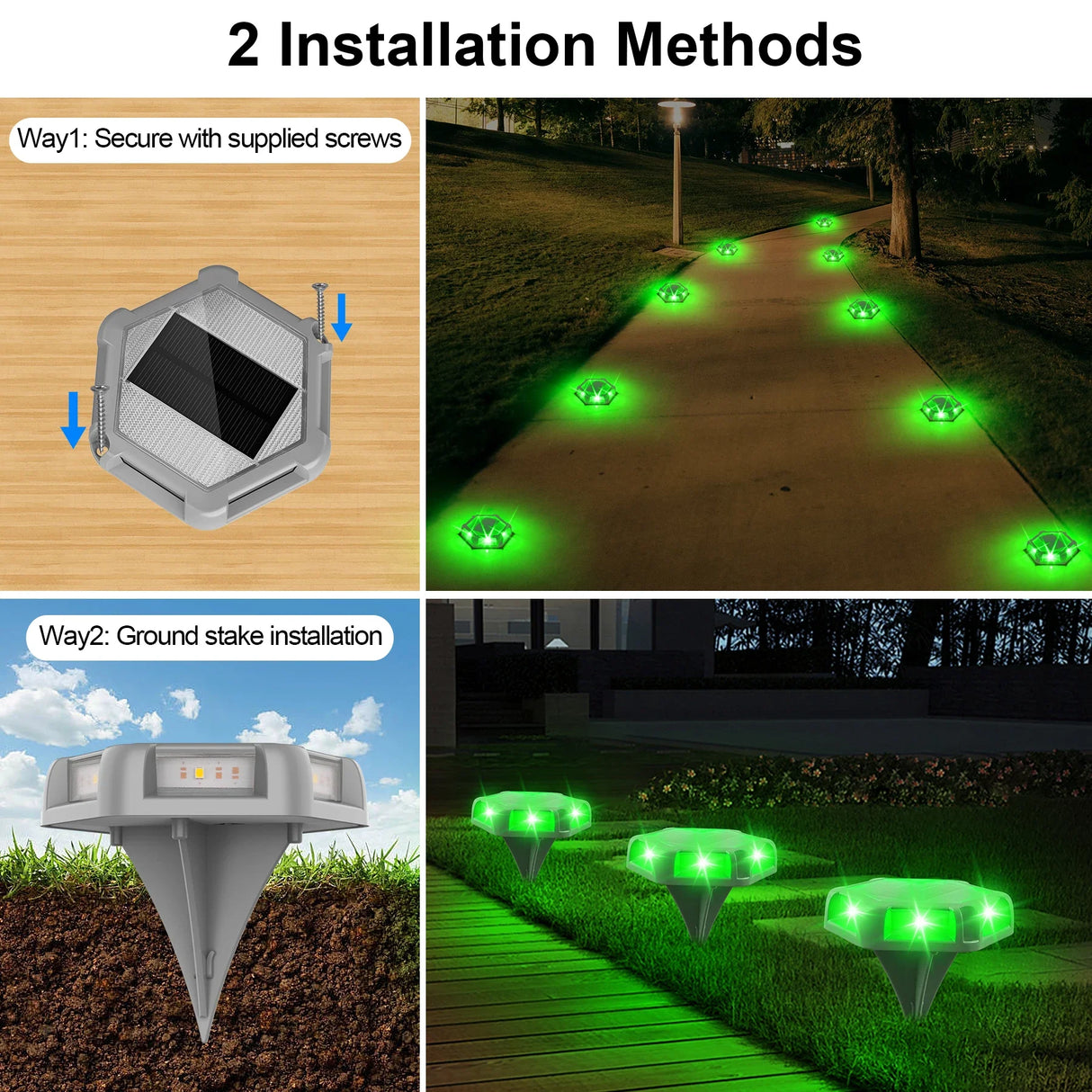 Solar Deck Lights LED Step Path Light Outdoor Solar Powered for Stairs Driveway