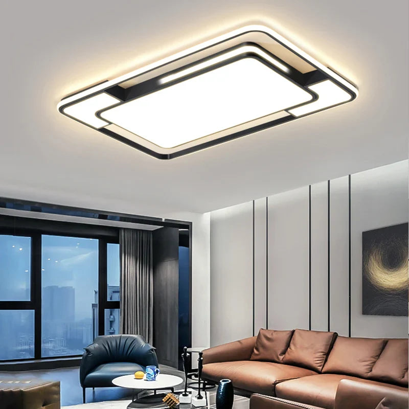 Remote Control LED Ceiling Light Square Modern Living Room Bedroom Dining Lamp