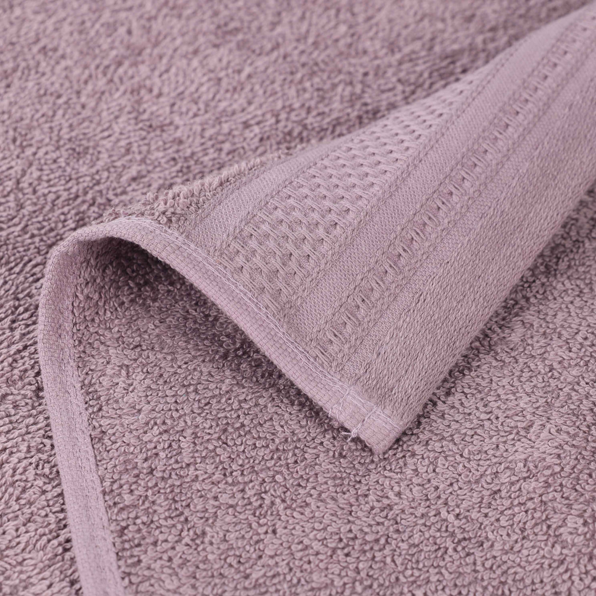 Honeycomb Textured Waffle Border Cotton Bath Towels, Set of 4 - Bath Towel by Superior Brand