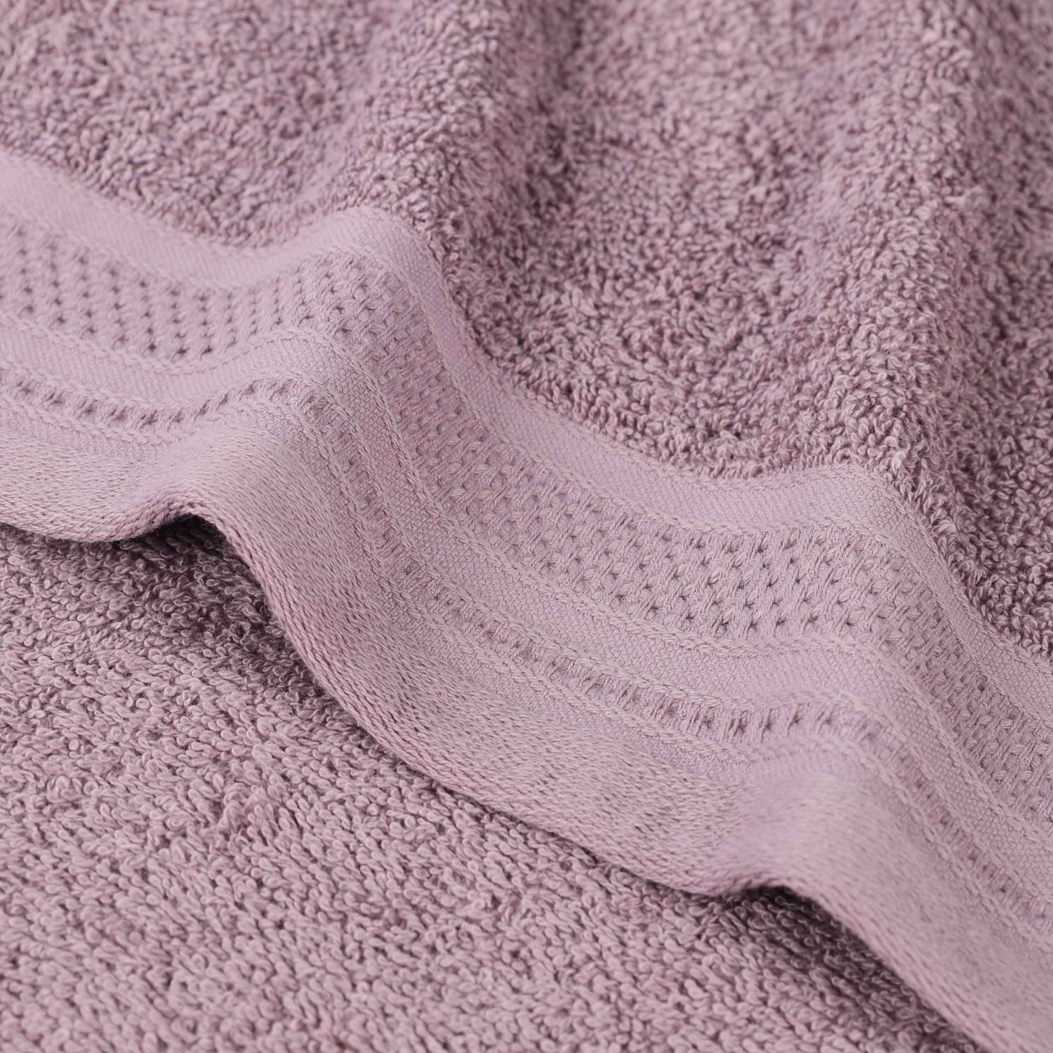 Honeycomb Textured Waffle Border Cotton Bath Towels, Set of 4 - Bath Towel by Superior Brand