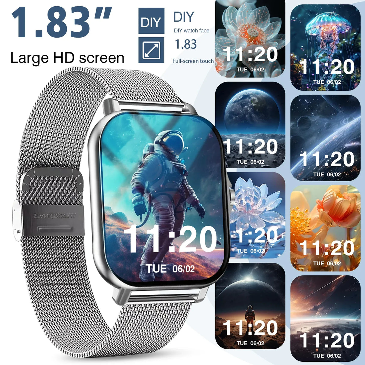 Sports Smart Watch Bluetooth Call Fitness Tracker Message Notifications for iOS Android