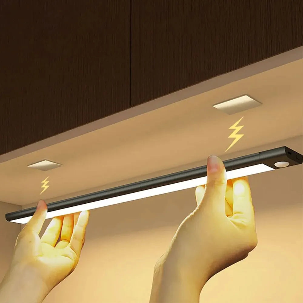 USB Rechargeable LED Cabinet Light Motion Sensor Kitchen Wardrobe Lamp 20–60cm