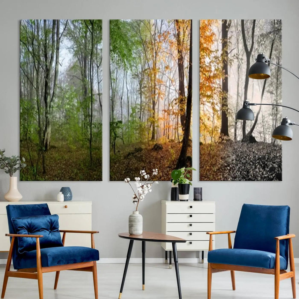 Seasonal Forest Canvas Wall Art Print - Changing Seasons in