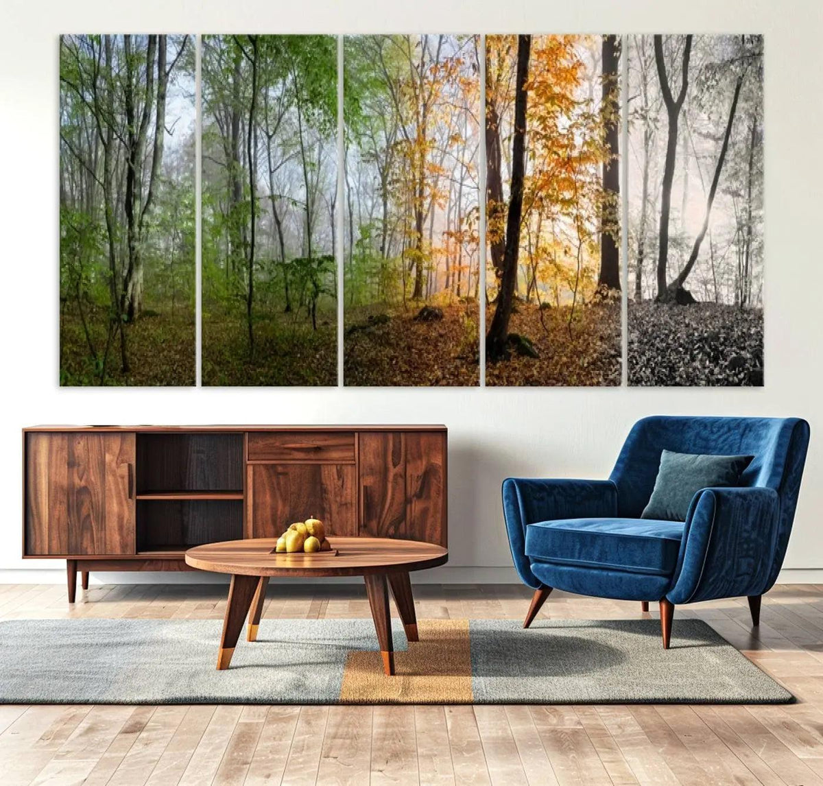 Seasonal Forest Canvas Wall Art Print - Changing Seasons in