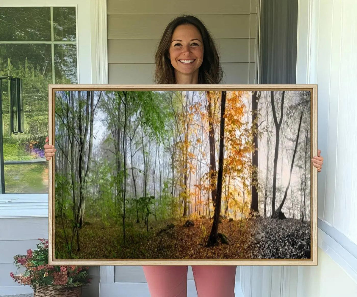 Seasonal Forest Canvas Wall Art Print - Changing Seasons in
