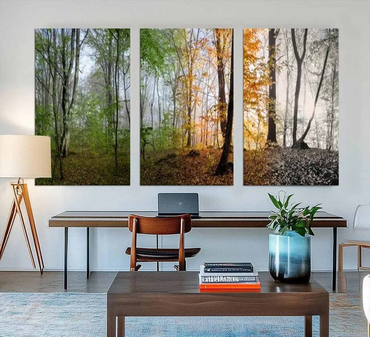 Seasonal Forest Canvas Wall Art Print - Changing Seasons in
