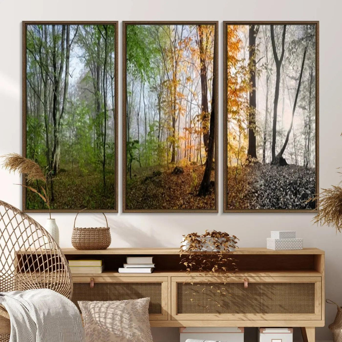 Seasonal Forest Canvas Wall Art Print - Changing Seasons in