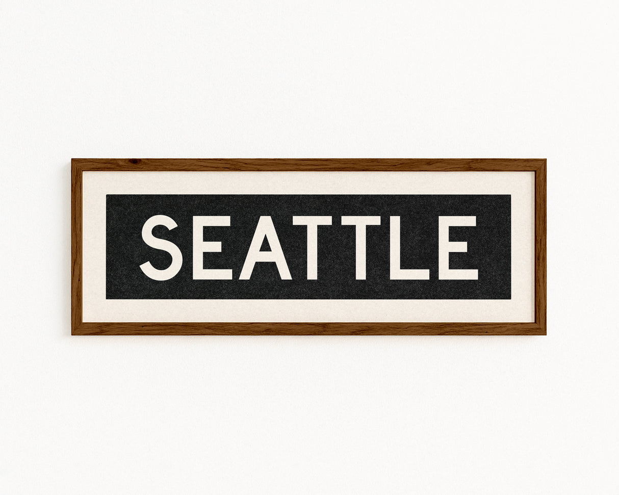 Framed Seattle Washington Bus Scroll