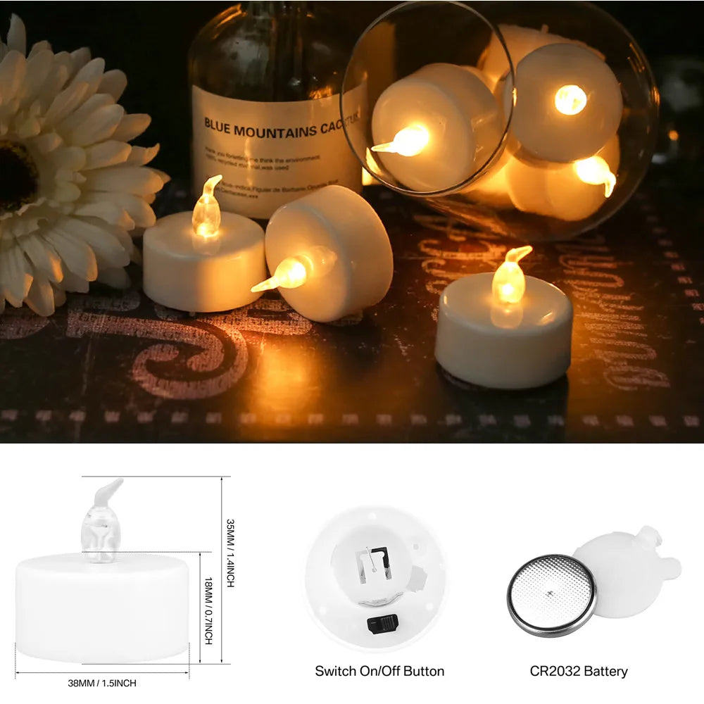 Flameless LED Tea Light Candles Remote Battery Operated Flickering 12 24 Pack