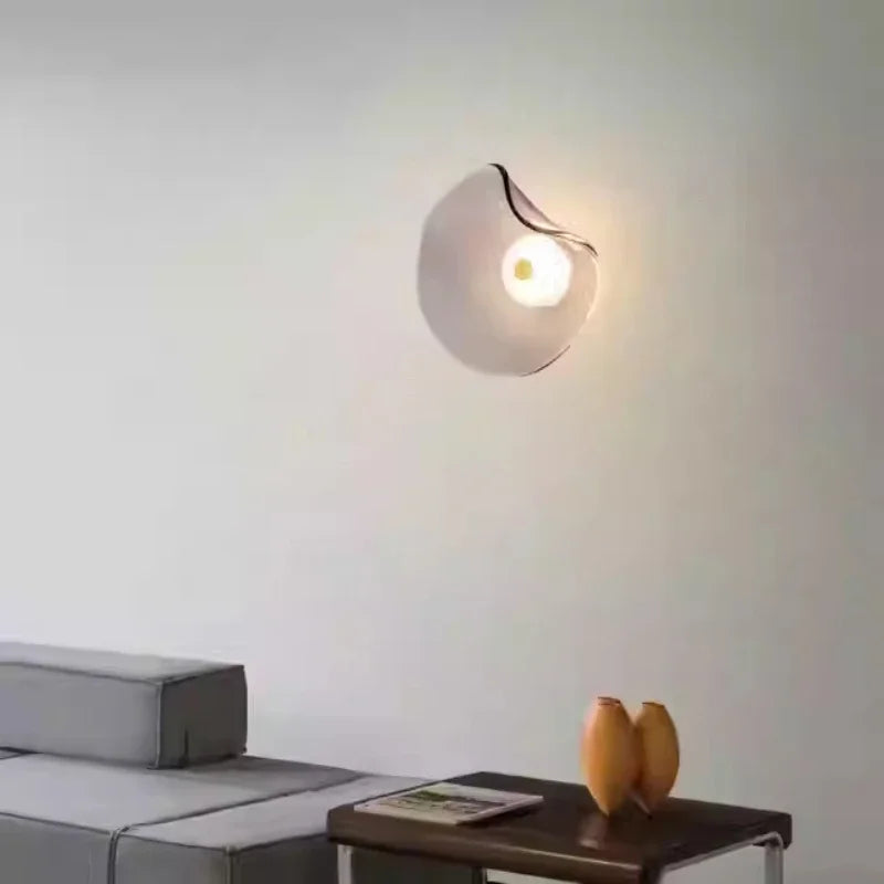 Nordic Glass LED Wall Lamp Minimalist Round Sconce for Bedroom Living Room