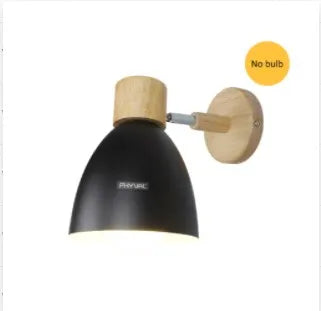Wooden Wall Lamp with Switch – Modern E27 Adjustable Sconce for Bedroom & Living Room