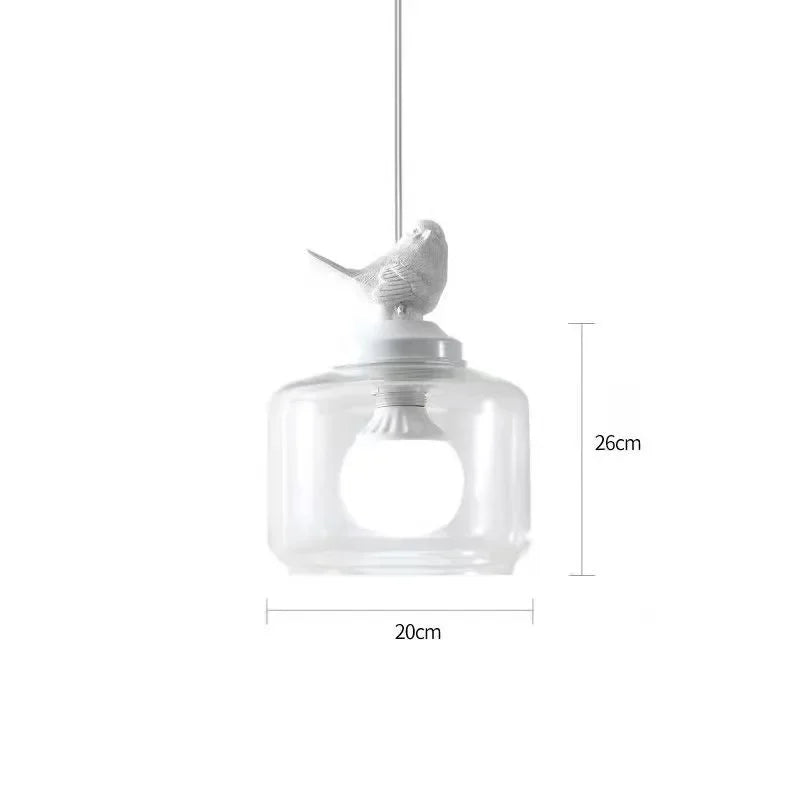 Bird Glass Pendant Light E27 Hanging LED Lamp Dining Kitchen Bedroom Decor