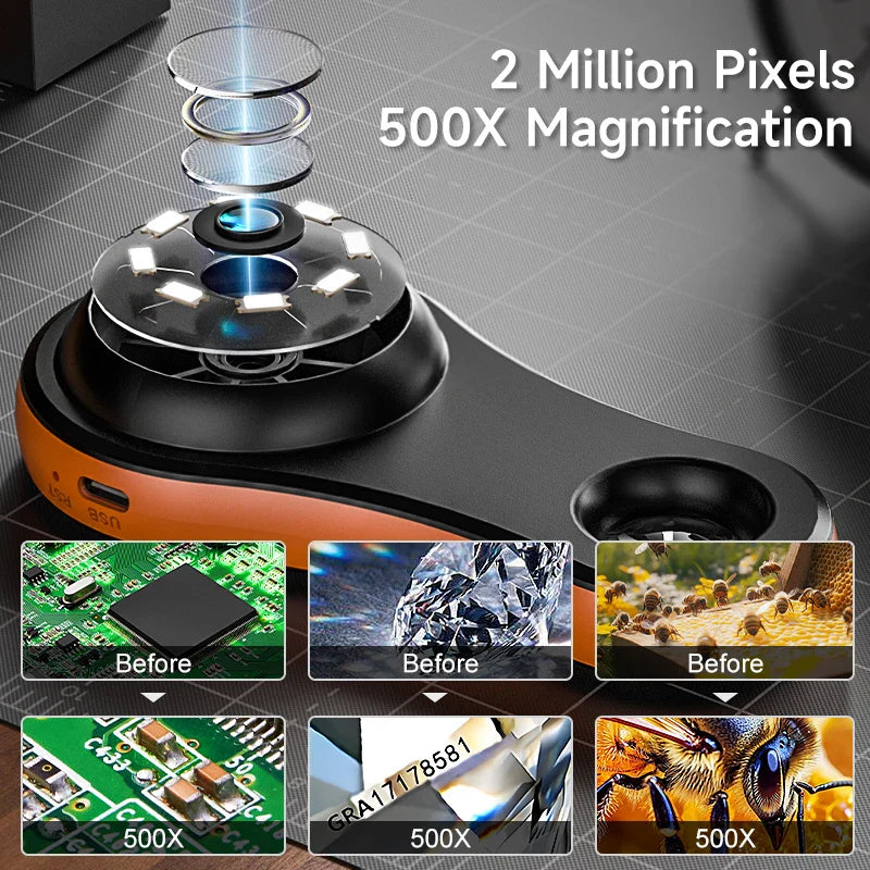 HD 1080P Digital Microscope Magnifier 2 Inch IPS Screen for PCB Repair