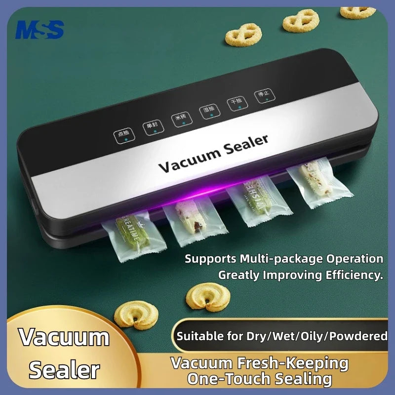 Vacuum Sealer Machine for Food Storage Dry Wet Auto Seal Cutter Touch Control 80KPa