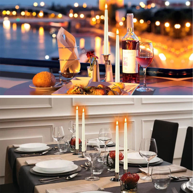 Flameless LED Taper Candles Battery Operated Flickering Set for Decor