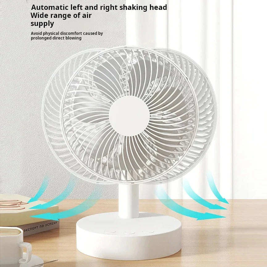 Portable Rechargeable Fan 4-Speed Silent 8-Hour Timer