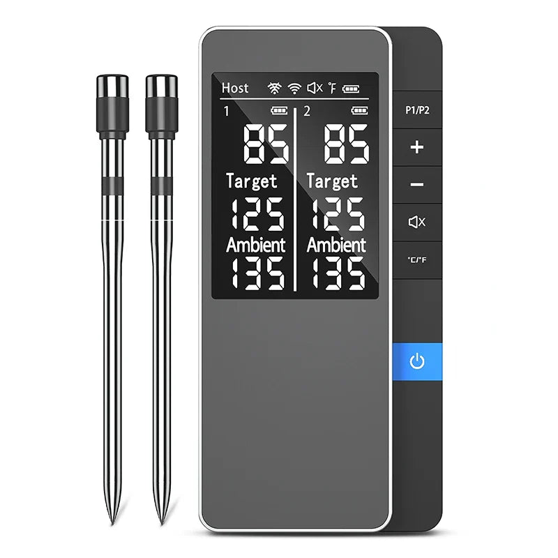 Wireless Meat Thermometer Multi Sensor Digital BBQ Grill Oven Long Range