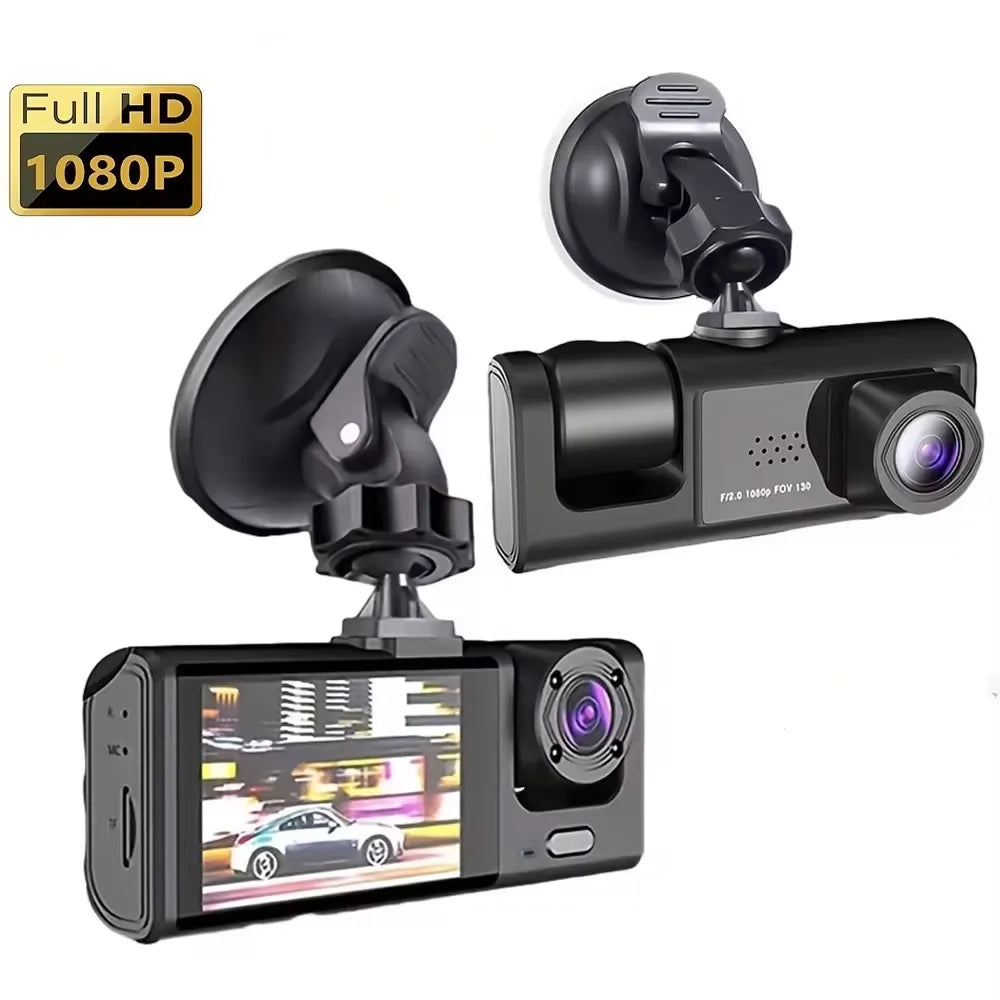 1080P Dash Cam with IR Night Vision and 3-Channel Recording