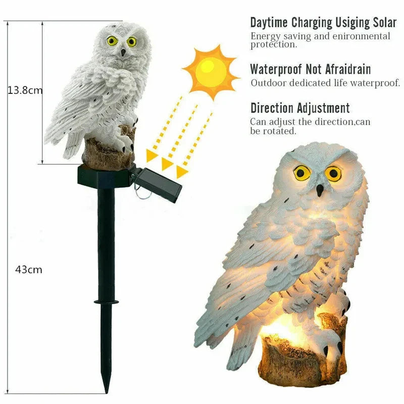 Solar Owl Garden Lights Outdoor LED Solar Powered Waterproof Animal Lamp Decor