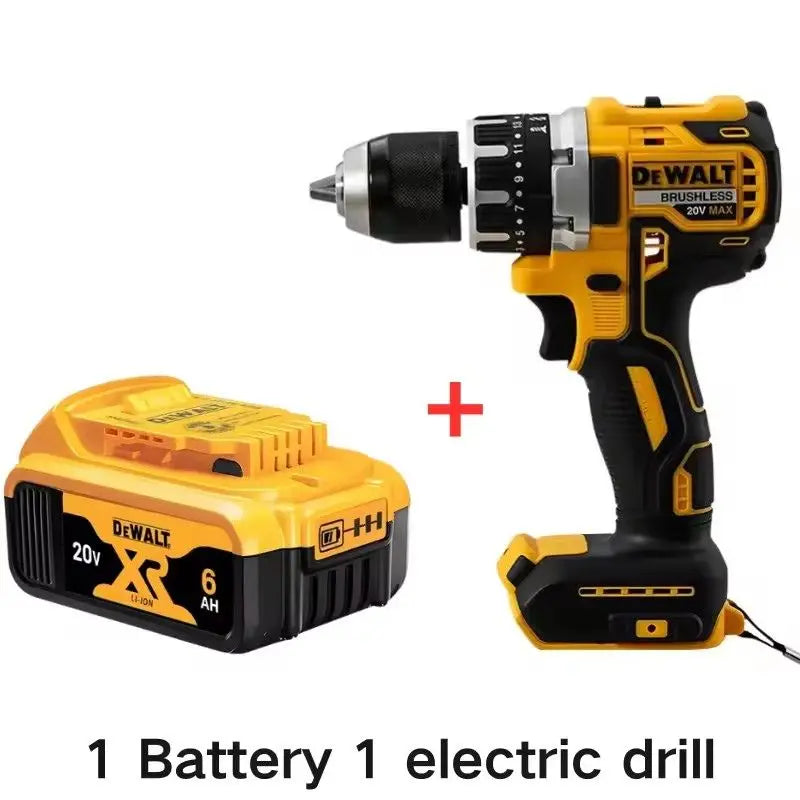 20V Cordless Brushless Impact Drill Rechargeable Power Tool for Home & DIY