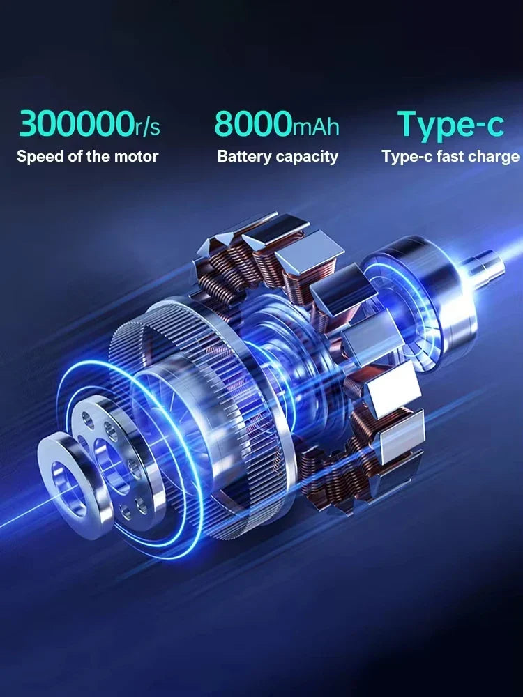 300000RPM X9 Turbo Air Duster – Powerful Brushless Jet Blower Vacuum for PC & Car