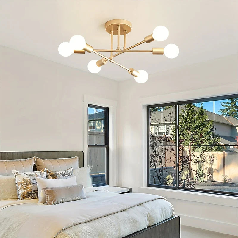 Modern Luxury Branch Chandelier – 6-Speed E27 Ceiling Light for Living Room
