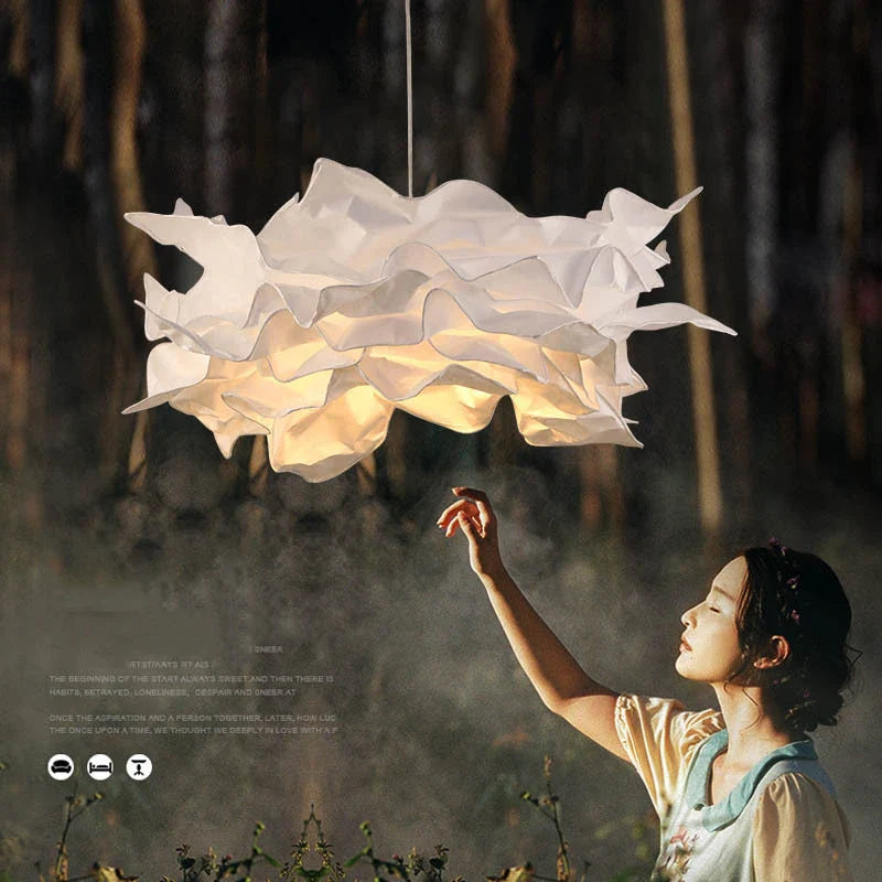 Handmade Paper Pendant Light E27 DIY Hanging Ceiling Lamp for Restaurant Shop XL