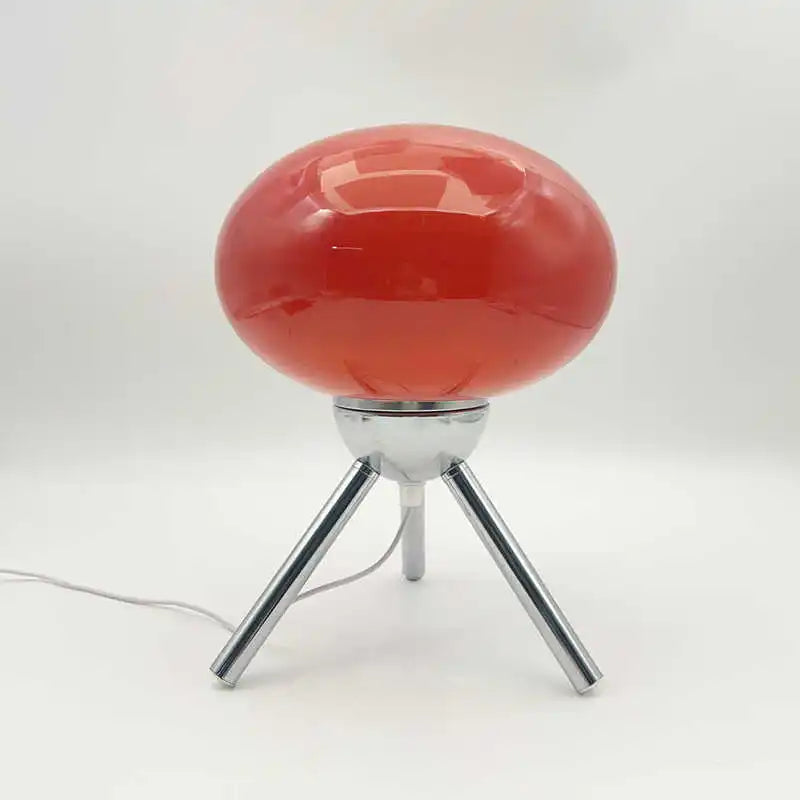 Artistic Spherical Glass Table Lamp Tripod Base Decorative Ambient Lamp for Home