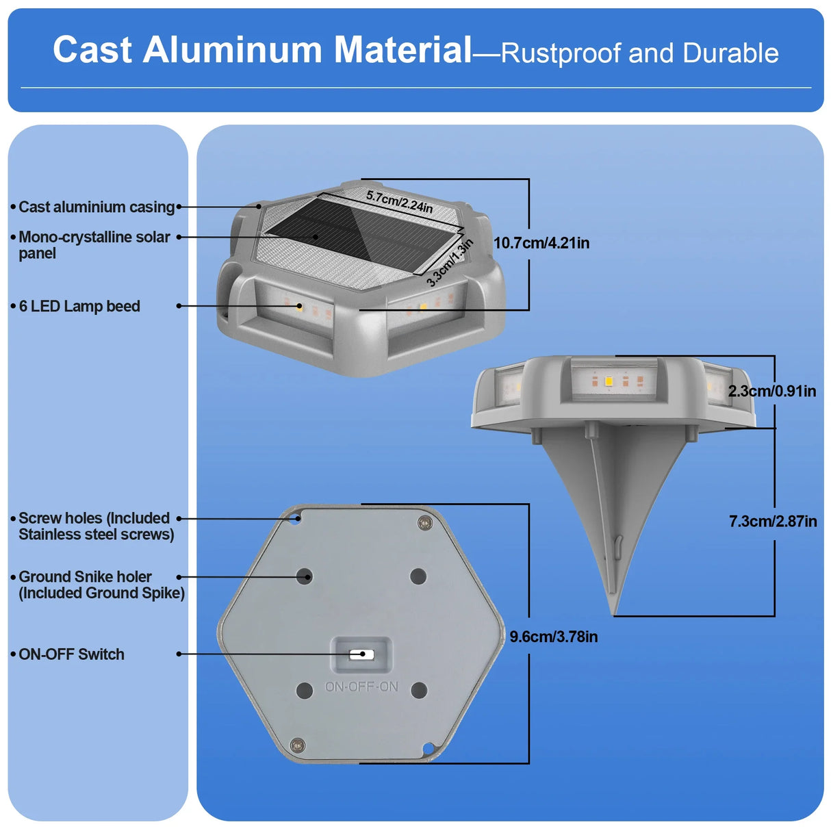 Solar Deck Lights LED Step Path Light Outdoor Solar Powered for Stairs Driveway