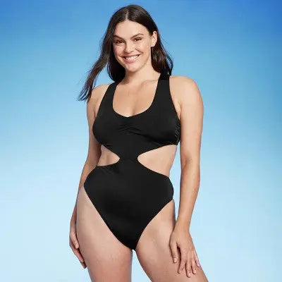 Shade & Shore Women's Monokini Strappy Back One Piece Swimsuit Cut Out