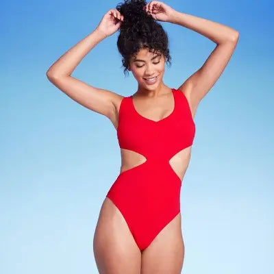 Shade & Shore Women's Monokini Strappy Back One Piece Swimsuit Cut Out