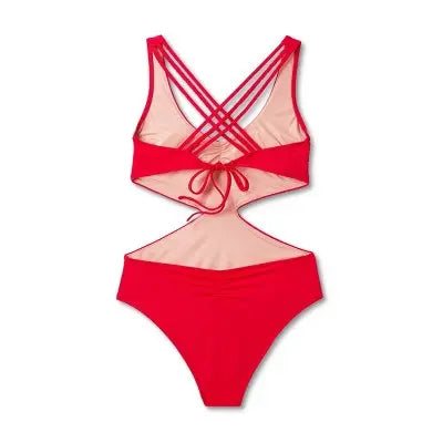 Shade & Shore Women's Monokini Strappy Back One Piece Swimsuit Cut Out