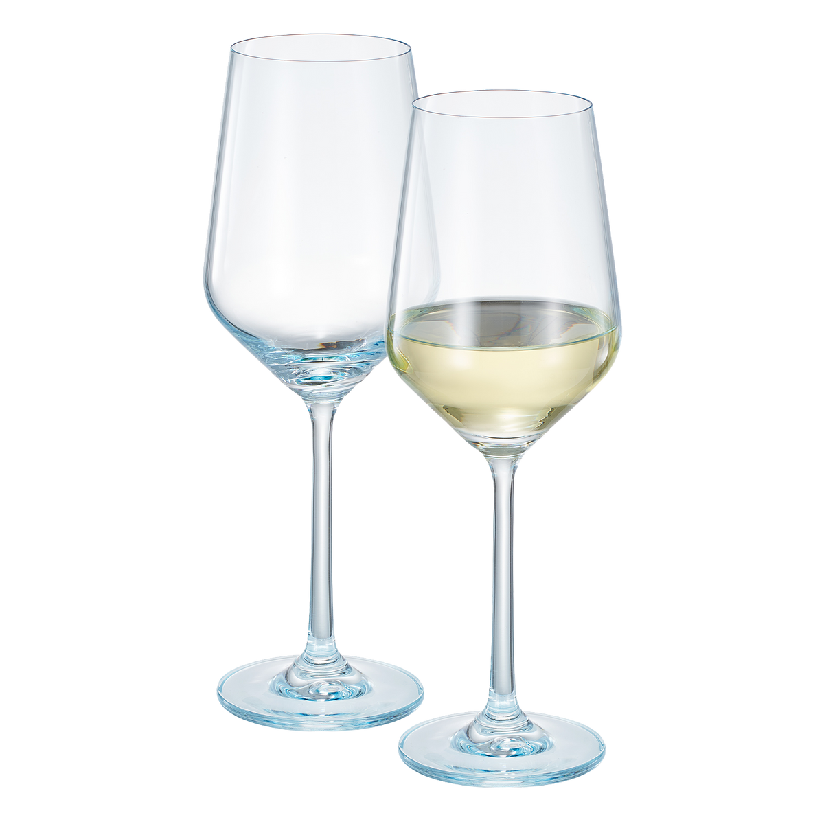 Monet Stemmed Wine Glassware, Blue, Set of 2