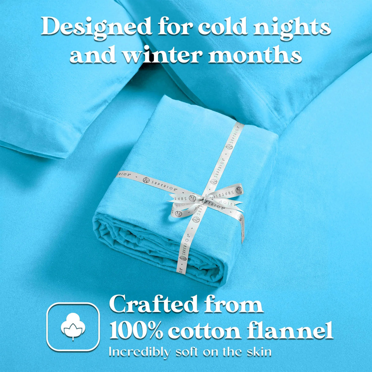 100% Cotton Flannel Solid Deep Pocket Bed Sheet Set - Sheet Set by Superior Brand