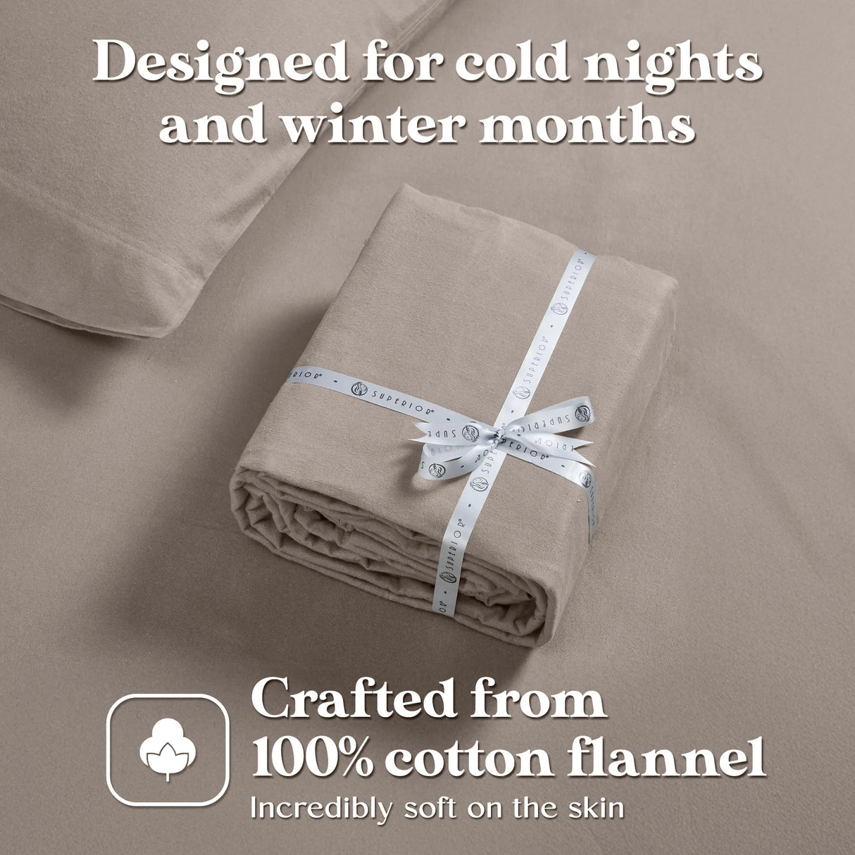 100% Cotton Flannel Solid Deep Pocket Bed Sheet Set - Sheet Set by Superior Brand