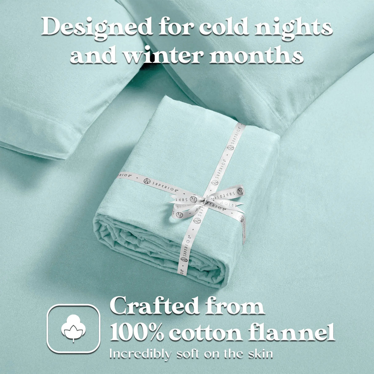 100% Cotton Flannel Solid Deep Pocket Bed Sheet Set - Sheet Set by Superior Brand