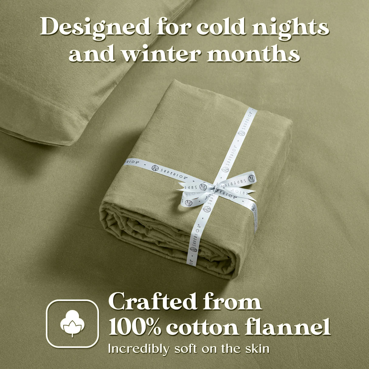 100% Cotton Flannel Solid Deep Pocket Bed Sheet Set - Sheet Set by Superior Brand
