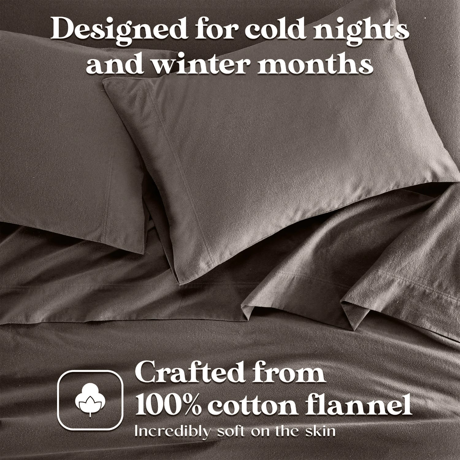 Solid Flannel Cotton Soft Fuzzy Pillowcases, Set of 2 - Pillowcases by Superior Brand