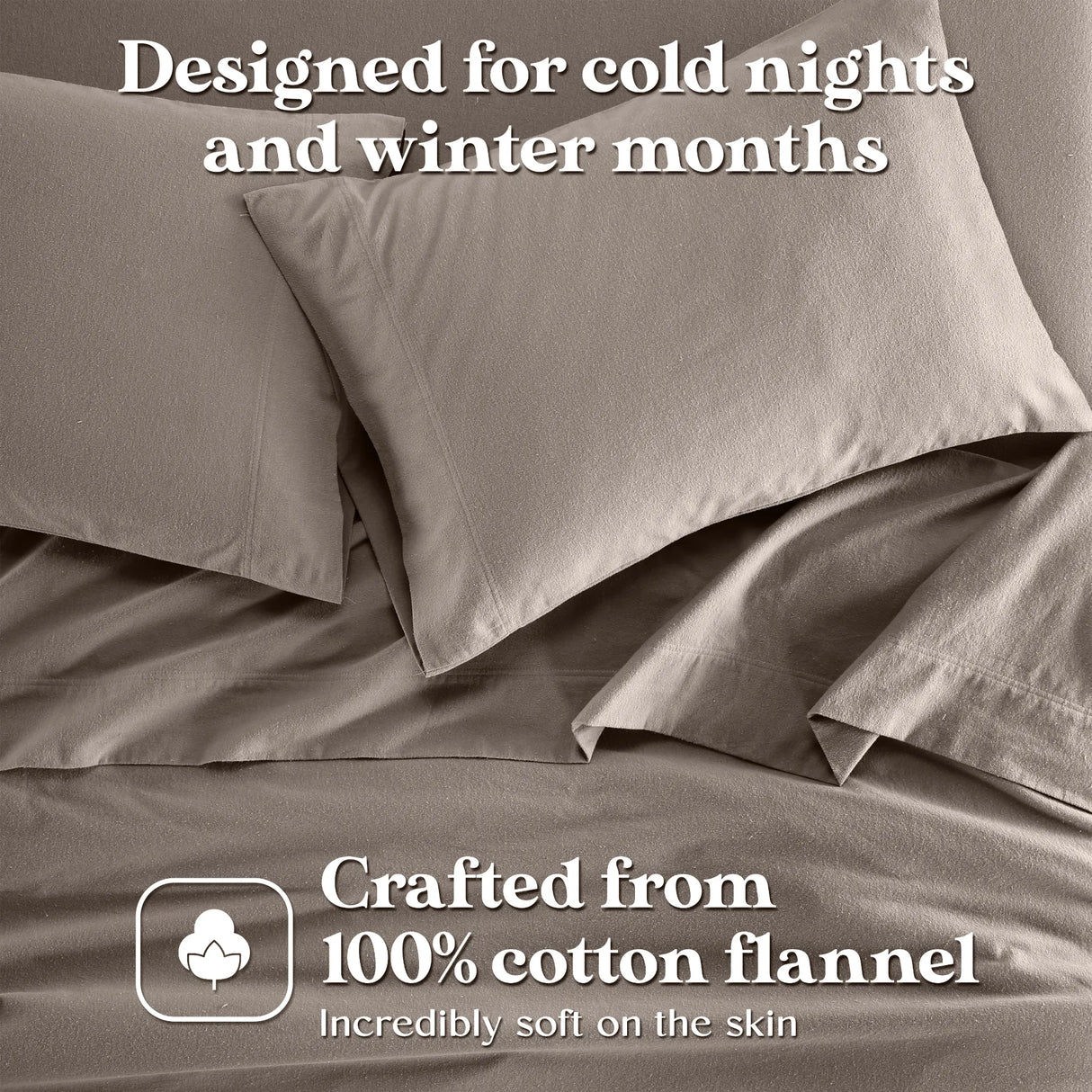 Solid Flannel Cotton Soft Fuzzy Pillowcases, Set of 2 - Pillowcases by Superior Brand