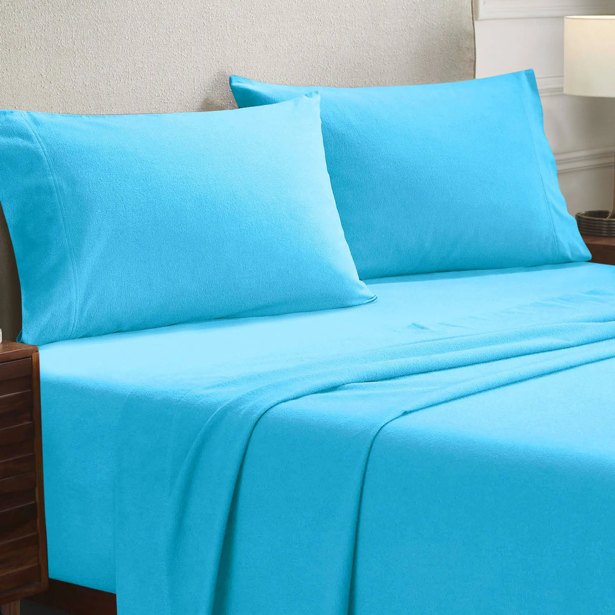 Solid Flannel Cotton Soft Fuzzy Pillowcases, Set of 2 - Pillowcases by Superior Brand