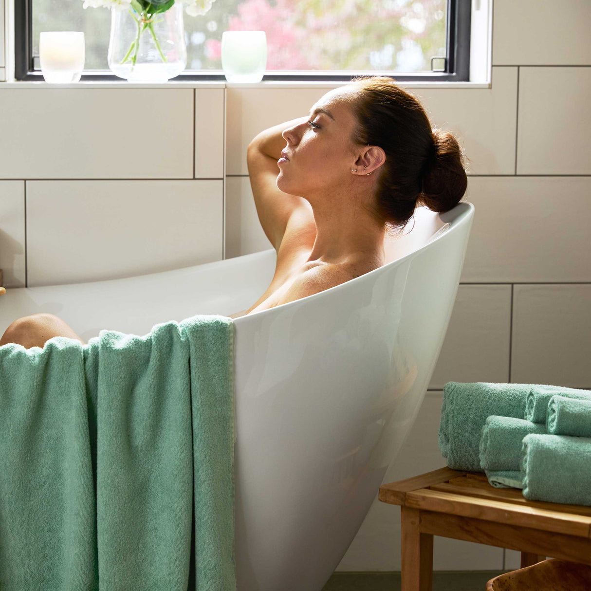 Bamboo Cotton Spa Towel Set - Viscose from Bamboo + Cotton - 6pc Set - Seaglass by BedVoyage