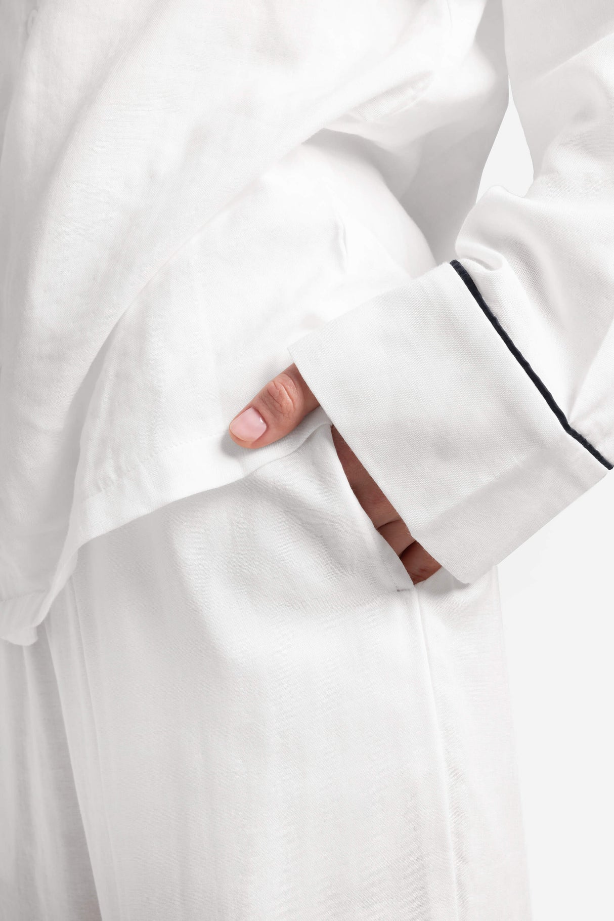Woven Cotton Long Pajama Set