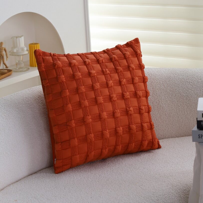 Textured serenity collection - modern plush throw pillow with tufted, striped, and quilted patterns Pack of 1