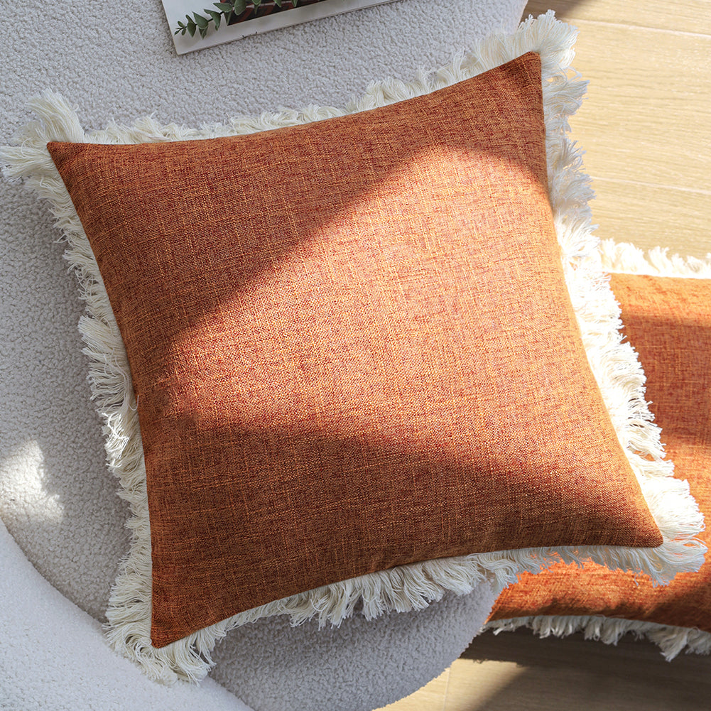 Boho-chic style lumbar throw pillow covers Pack of 2 size 12"x20" and 18"x18"