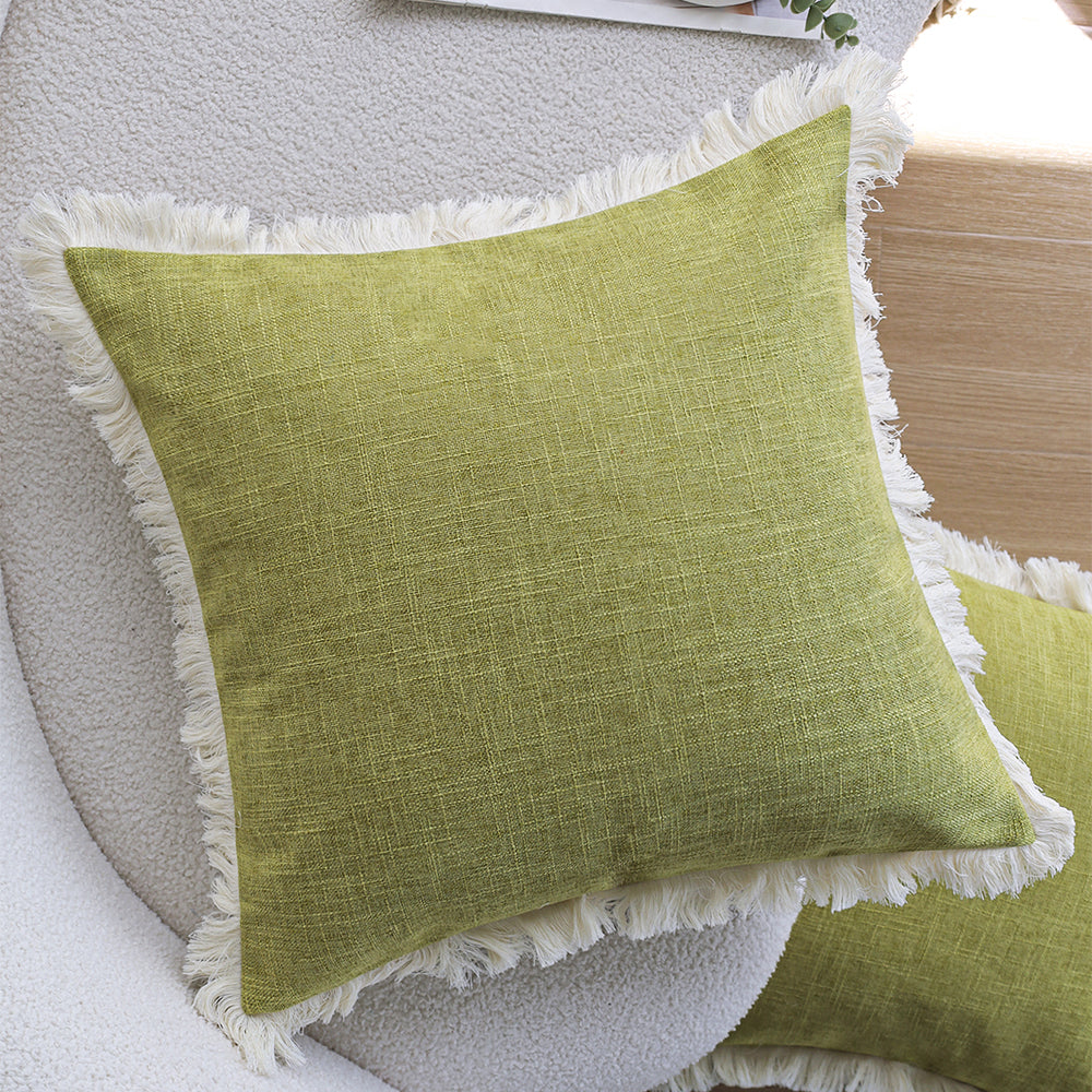 Boho-chic style lumbar throw pillow covers Pack of 2 size 12"x20" and 18"x18"