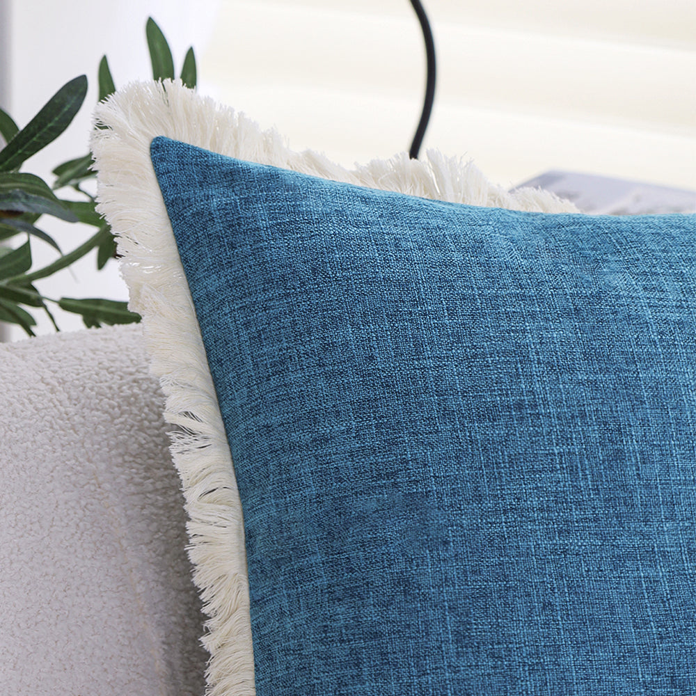 Boho-chic style lumbar throw pillow covers Pack of 2 size 12"x20" and 18"x18"