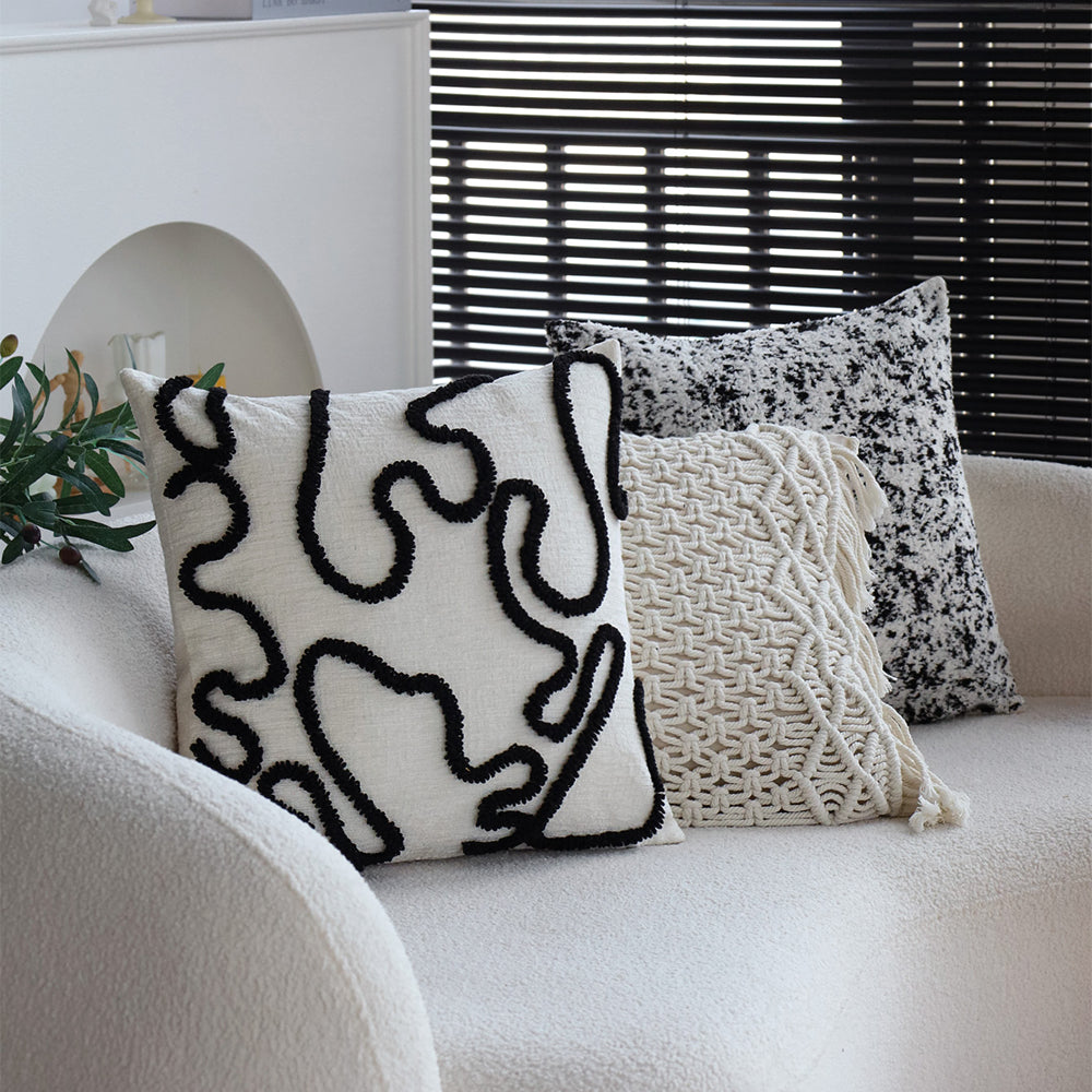 boho-chic style throw pillow coverwith450g insert Pack of 1 size 18"x18"