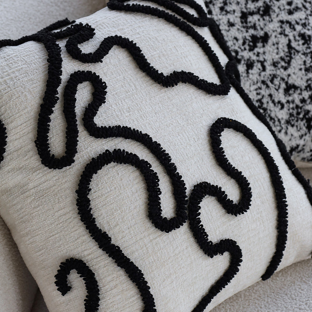 18"x 18" Square Throw Pillow Textured Chenille Boho 2 size of Insert options