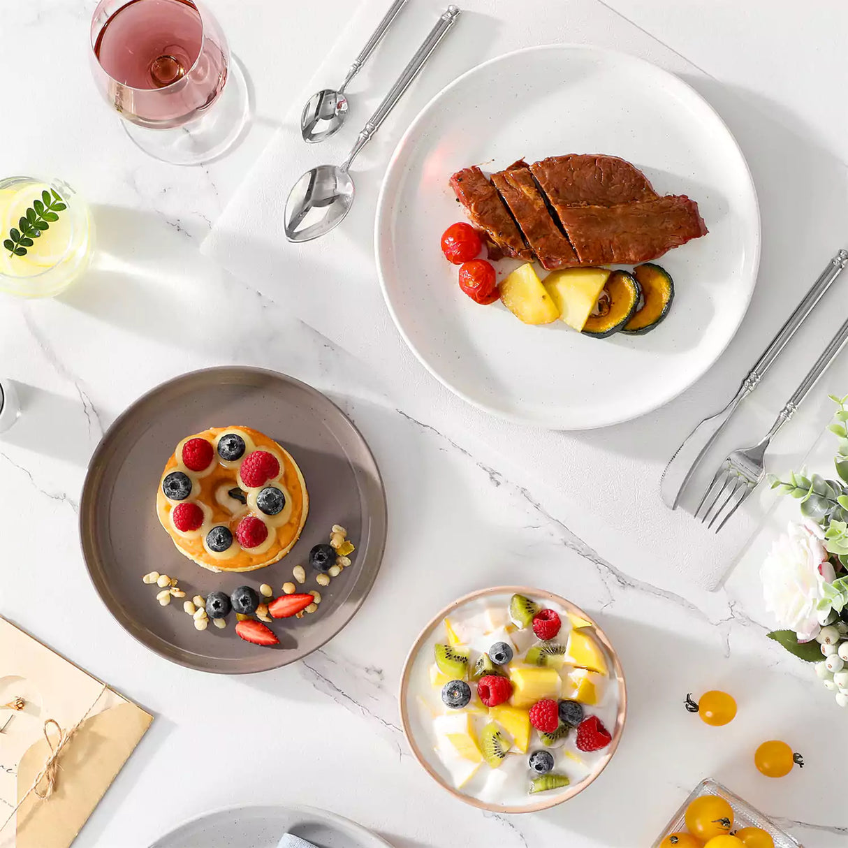 Tara Multicolor 12-Piece Stoneware Dinnerware Set